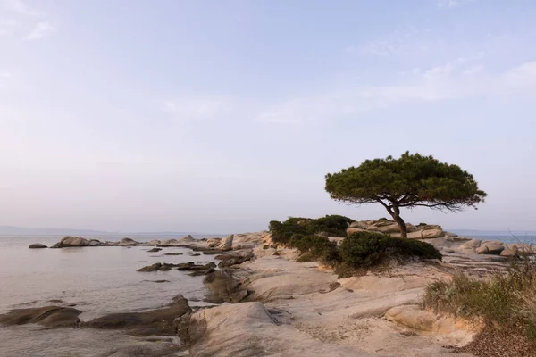 Lindas Cores Mar Céu Entardecer Vourvourou Chalkidiki Grécia — Fotografia de Stock