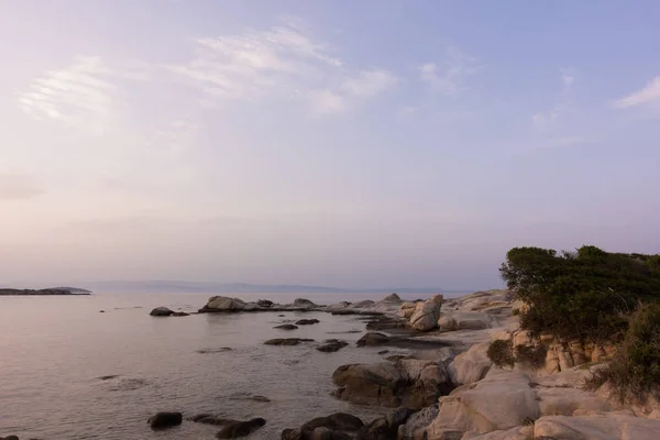 Gorgeous Sea Sky Colors Dusk Vourvourou Chalkidiki Greece — Stock Photo, Image