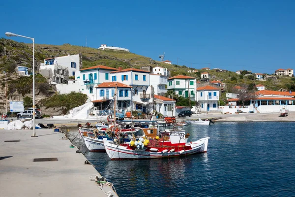 Abril 2019 Ágios Efstratios Grécia Vista Para Pitoresco Porto Ilha — Fotografia de Stock