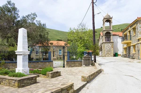 April 2019 Pulau Lemnos Yunani Plaza Indah Sebuah Desa Pulau — Stok Foto
