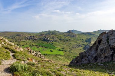 Lemnos adasında inanılmaz dağlık manzara, Yunanistan 