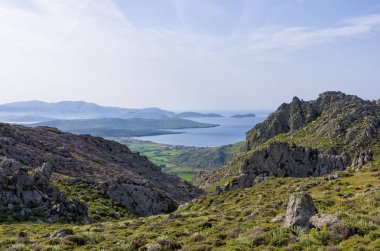 Lemnos adasında inanılmaz dağlık manzara, Yunanistan 