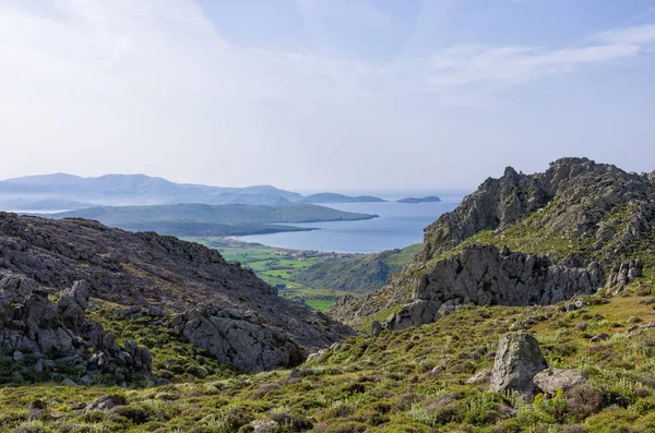 Lemnos adasında inanılmaz dağlık manzara, Yunanistan 