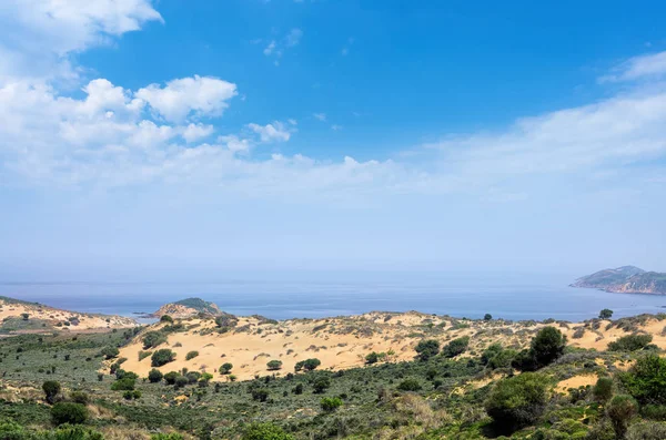 Amazing Scenery Sea Lemnos Island Greece Sand Dunes — Stock Photo, Image