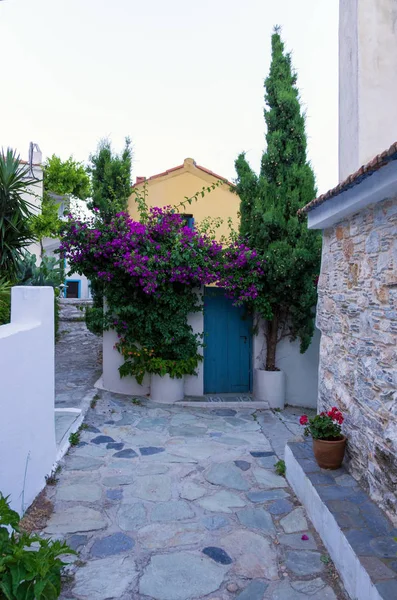 Architektura Vesnici Chora Ostrově Alonnisos Řecko — Stock fotografie