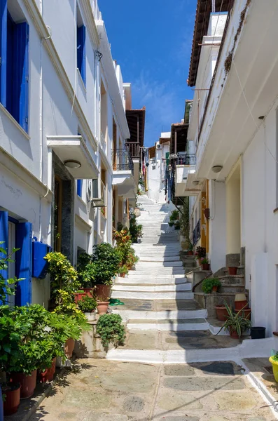 Architettura Nel Villaggio Chora Isola Skopelos Grecia — Foto Stock