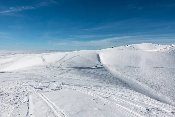 Snowy Slopes Pigadia Ski Center Naoussa Greece — ストック写真
