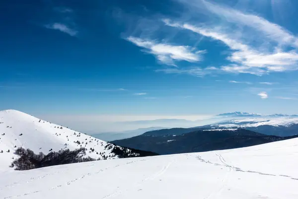 Snowy Slopes Pigadia Ski Center Naoussa Greece — ストック写真