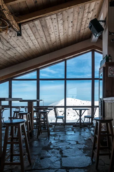 Februar 2019 Naoussa Griechenland Gemütliches Ambiente Chalet Des Skizentrums Pigadia — Stockfoto