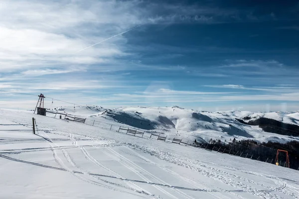 Snowy Slopes Pigadia Ski Center Naoussa Greece — Stock Photo, Image