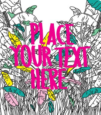 Palmiye ağaçları ile şık arka plan. Muz palmiye ağaçları, büyük yapraklar. Egzotik bitkiler.