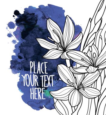 İskandinav tarzında çiçekli şık bir arka plan. Basit el yazması çizimi .