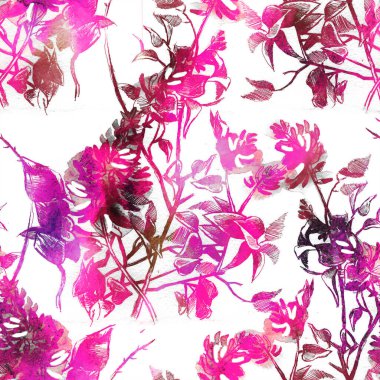 Tropik bitki yapraklarıyla kusursuz desen. Sulu, taze bir geçmişi var. Yaz deseni.