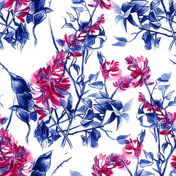 Seamless pattern with leaves of tropical plants. Juicy, fresh background. Summer pattern.