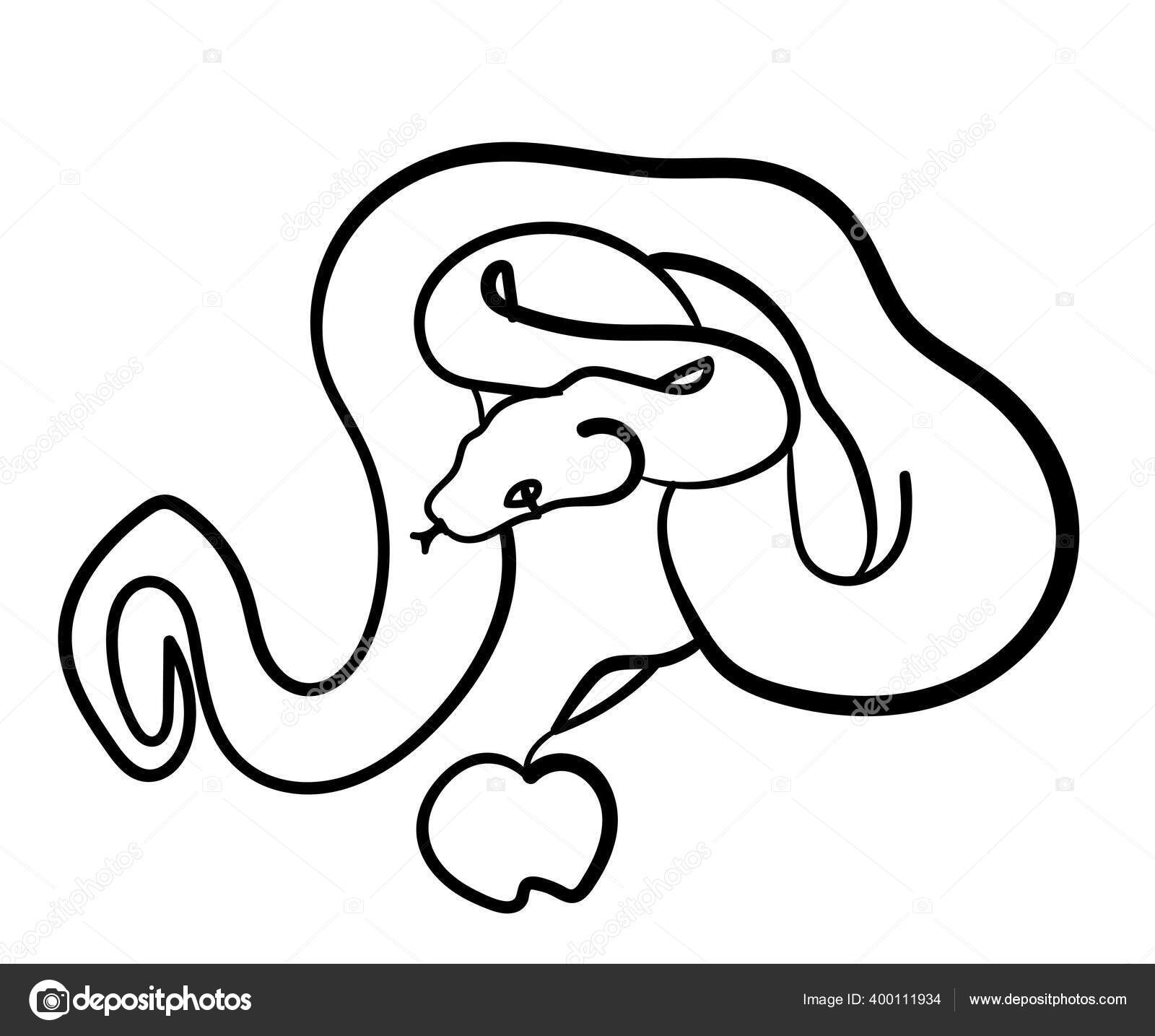 Cobra e maçã ilustração stock. Ilustração de tinta, réptil - 157164734