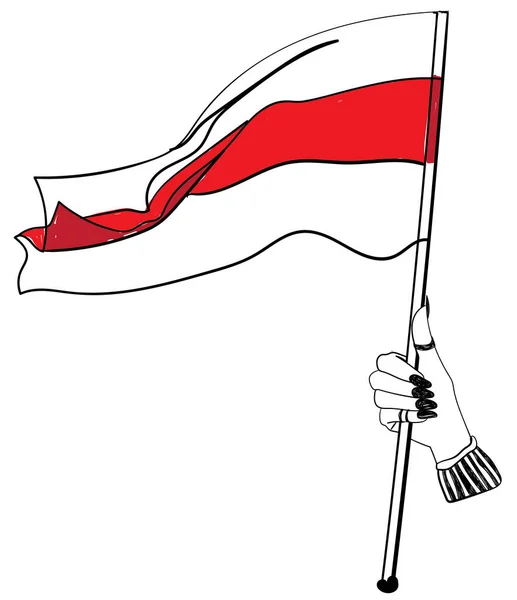 Mano Con Bandera Persecución Libertad Belarús Bandera Bielorrusa Libertad — Vector de stock