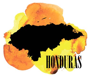 Honduras. Yüksek detaylı vektör haritaları. Sprey suluboya boya.