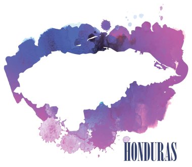 Honduras. Yüksek detaylı vektör haritaları. Sprey suluboya boya.