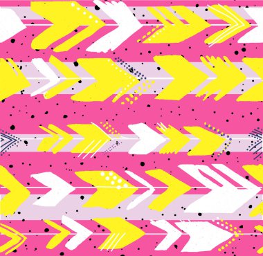 Şık, pürüzsüz bir desen. Doku suluboya ve elle çizim. Zigzaglarla soyut arkaplan .