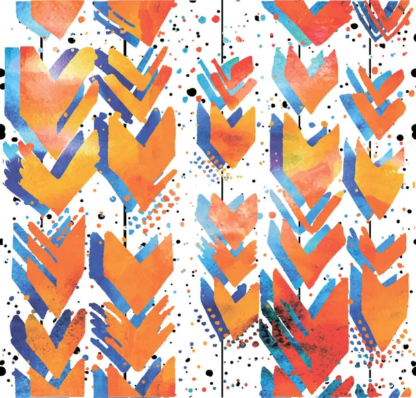 Stylový Bezešvý Vzor Textura Akvarel Kreslení Ručně Abstraktní Pozadí Klikatými — Stockový vektor