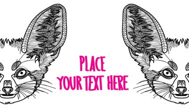 Rakun kafa. Klasik tarzda elle çizim yapmak. Meditasyon renkleri. Çocuklar için boyama. Oklar, noktalar, desenler, dalgalar.