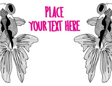 Japon balığı teleskobu. Renklendirme, meditasyon renkleri. Desenler, noktalar, çizgiler. Sevimli hayvanlar..