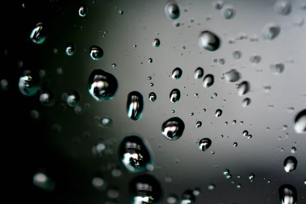 Macro Gotas Lluvia Agua Sobre Vidrio — Foto de Stock