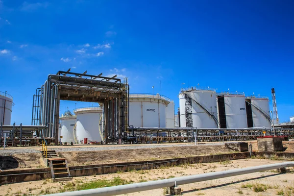 Raffinerie Industrie Production Réservoirs Pétrole Pipeline — Photo