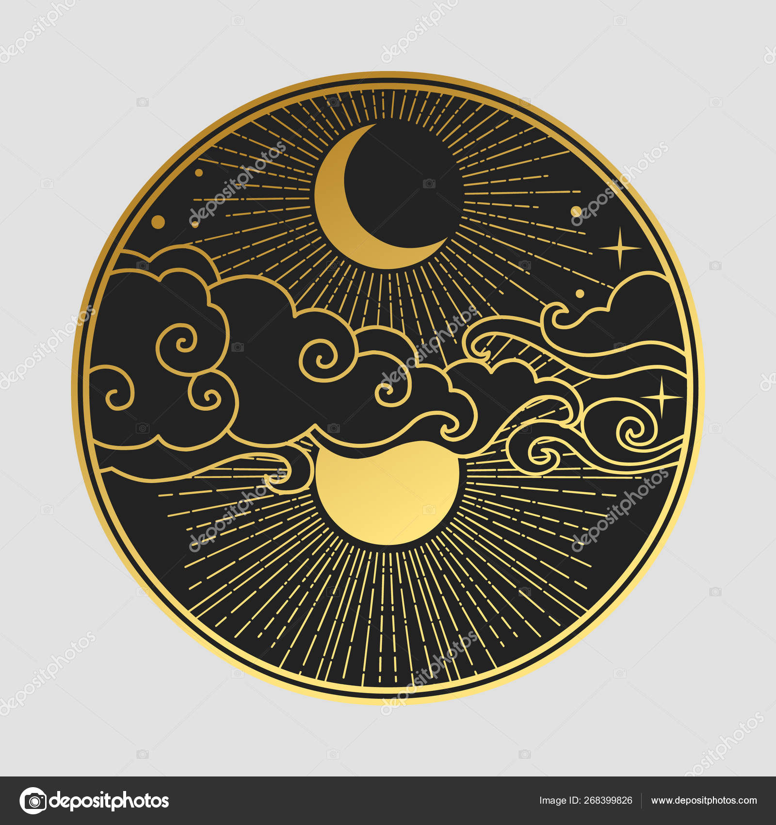 Sun Moon Logo Royalty Free Sun Moon Logo Vector Images Drawings Depositphotos