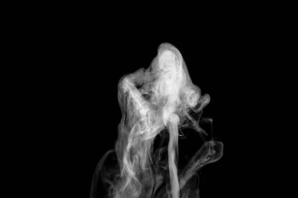 Isolated smoke, abstract powder, water spray on black background — Stock Photo, Image