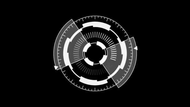 Circolare Bianco Hud Ricaricare Sparare Animazione Olografica Che Gira Uno — Video Stock