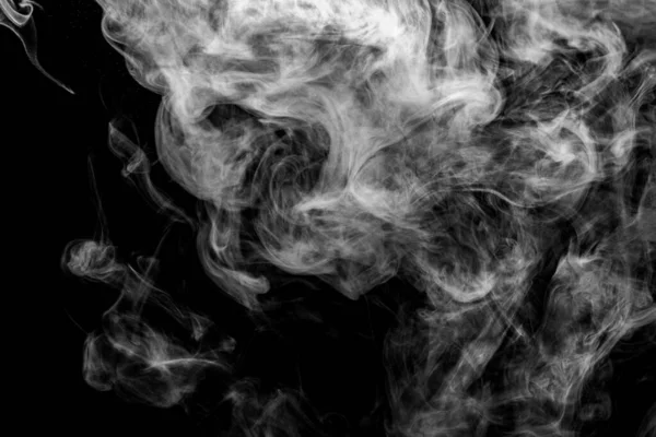 White Smoke Isolated Black Background Abstract Powder Water Spray Add — Stock Photo, Image