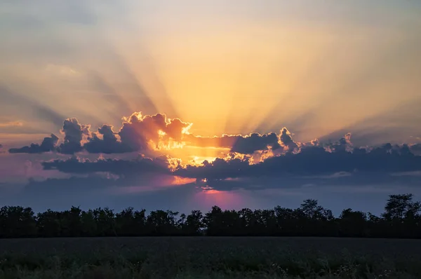 Gün batımı güzel gökyüzü güneş bulutlar