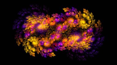 Sonsuzluk işareti şeklinde soyut fantastik uzay deseni. Mavi turuncu mor renkler. Tasarım ve yaratıcılık için kullan.