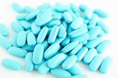 Hapların arka planı yakın. Sağlık. Üstte görüntü.