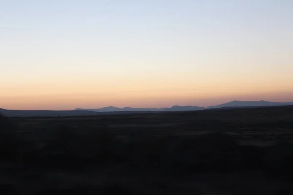 Sonnenuntergang Aus Dem Nichts Schöner Horizontanblick — Stockfoto