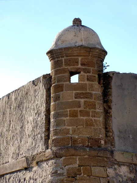 Strážní Věž Pláž Vedle Hradu Santa Catalina Zátoce Cádiz Andalusie — Stock fotografie