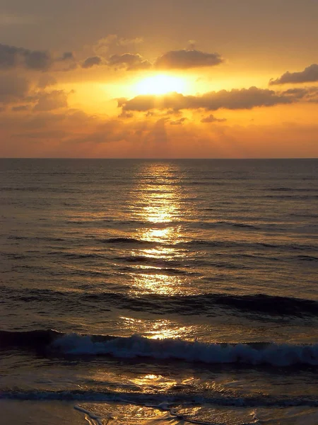 Pôr Sol Costa Baía Cidade Cádiz Andaluzia Espanha Europa — Fotografia de Stock