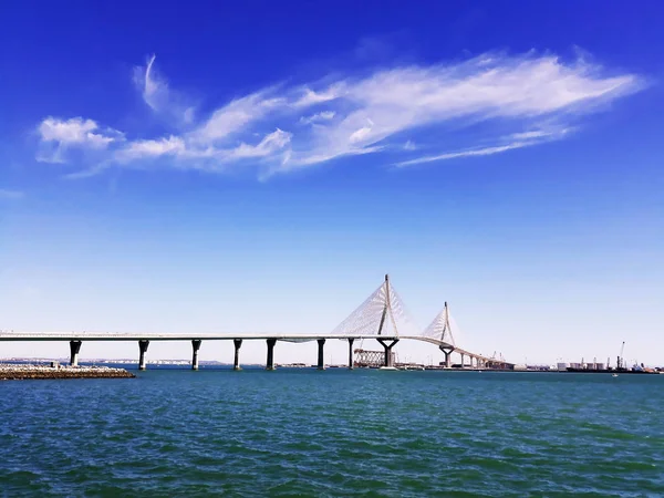 Verfassungsbrücke Pepa Genannt Der Bucht Von Cdiz Andalusien Spanien Europa — Stockfoto