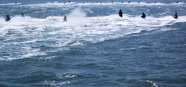 Конкурент Водних Мотоциклів Гонках Вересня 2018 Столиці Bay Кадіс Андалусия — стокове фото