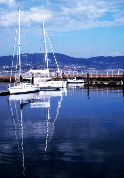 Sailboats Port Vigo Galicia Spain Europe — Stock Photo, Image