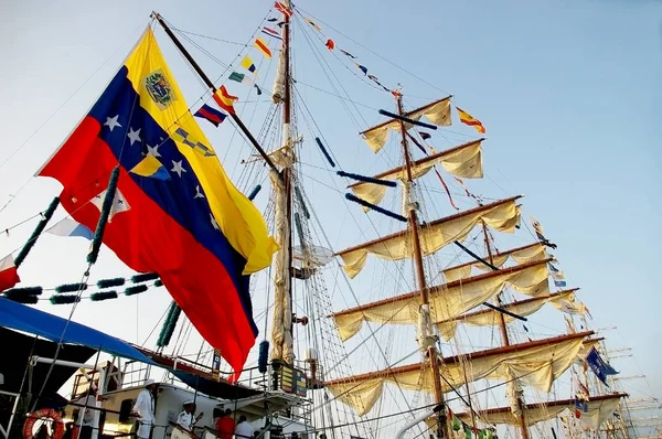 Segelschiffsmast Cadiz Andalusien Spanien Europa — Stockfoto