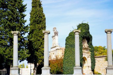 Roman columns in the city of Zamora, Castilla y Len. Spain. Europe clipart