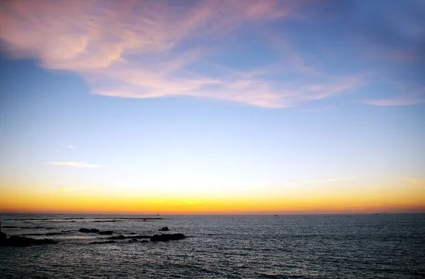 Pôr Sol Costa Baía Cidade Cádiz Andaluzia Espanha Europa — Fotografia de Stock