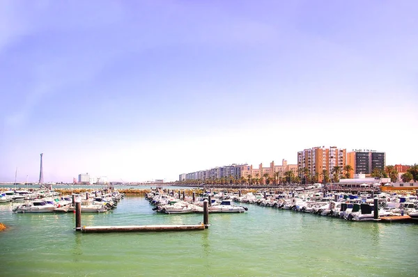 Fiske Båtar Cadiz Bukten Andalusien Spanien Europa — Stockfoto