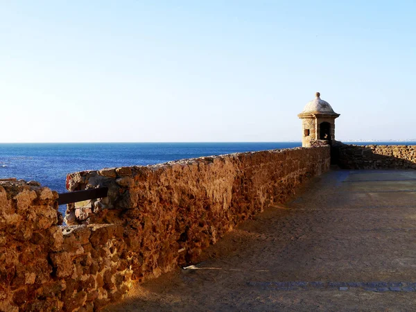 Atalaya Playa Junto Castillo Santa Catalina Bahía Cádiz Andalucía España —  Fotos de Stock