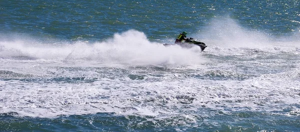 Competidor Motos Acuáticas Las Carreras Del Septiembre 2018 Bahía Cádiz —  Fotos de Stock