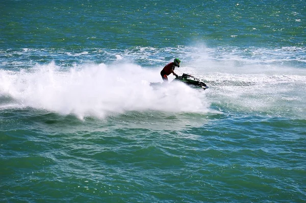 Competitor Water Bikes Races September 2018 Bay Cadiz Capital Andalucia — Stock Photo, Image