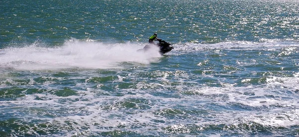 Competitor Water Bikes Races September 2018 Bay Cadiz Capital Andalucia — Stock Photo, Image