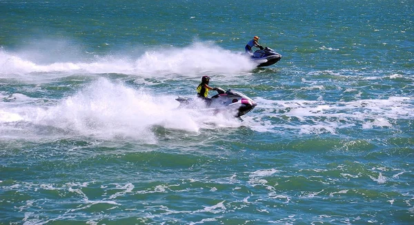 Competitor Water Bikes Races September 2018 Bay Cadiz Capital Andalucia — Stock Photo, Image